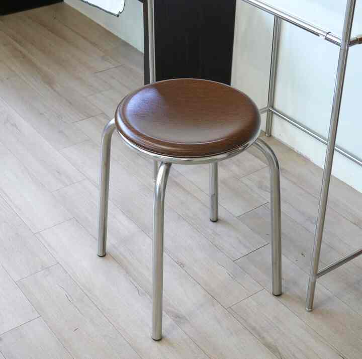 ステンレス ウッド スツール 02［2色］