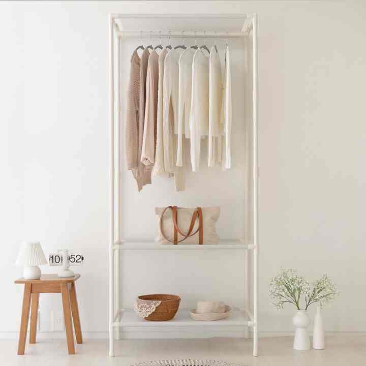 ボルト不要ドレッシングルーム組み立て式シングルハンガー