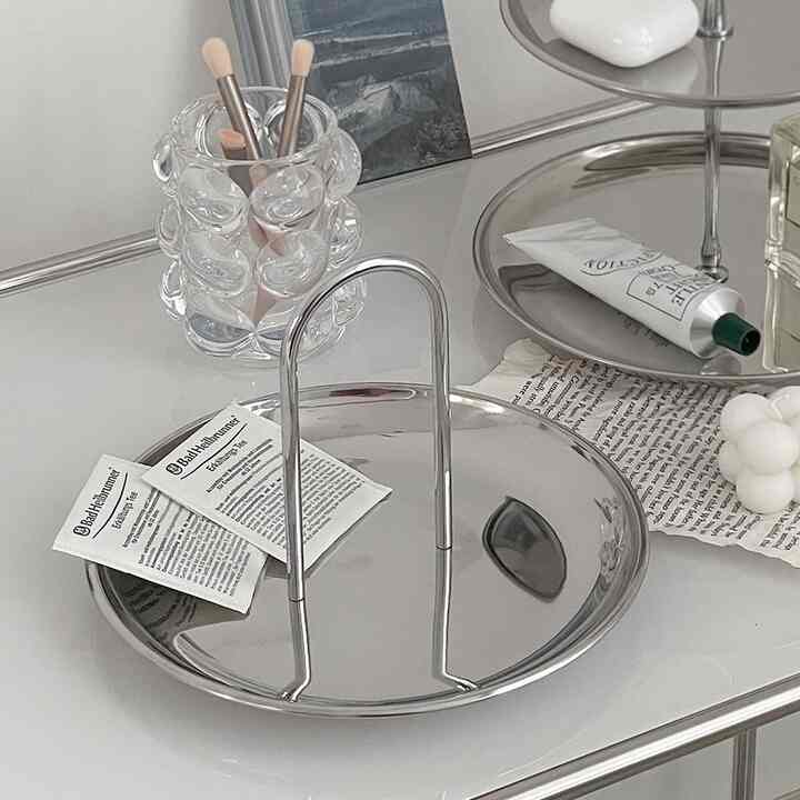 アクセサリートレイ ハンドル付き シルバー［2サイズ］