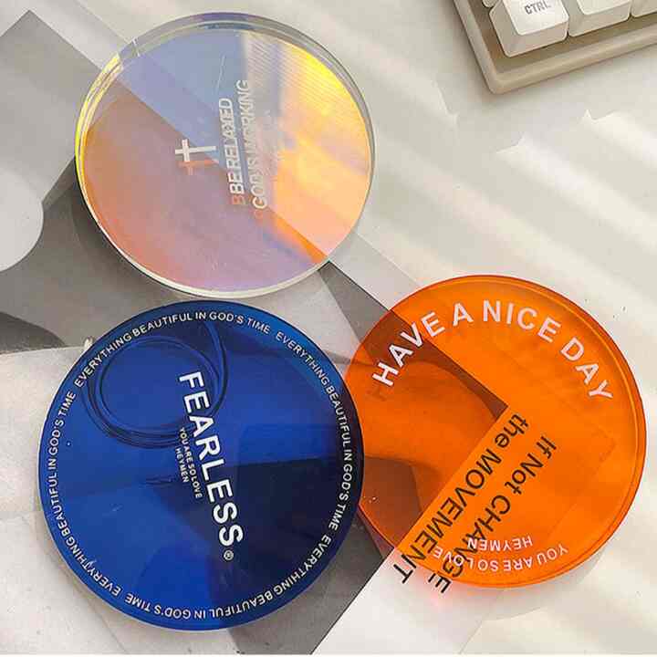 リラックス レタリング アクリル ティーコースター［3色］