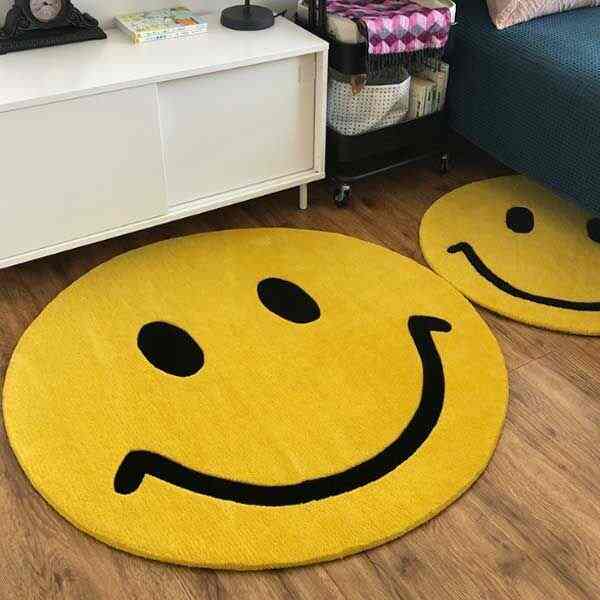 スマイル 丸型ラグ［2色・3サイズ］