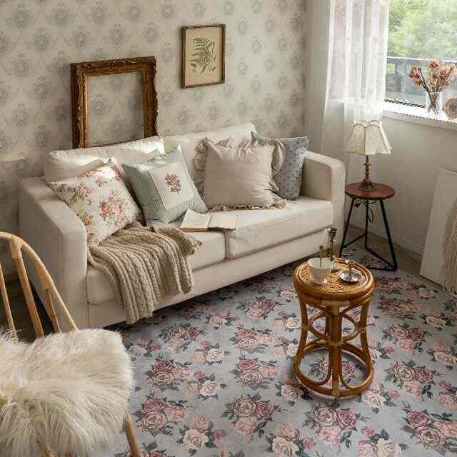 Retro rose bouquet ラグ［3サイズ］