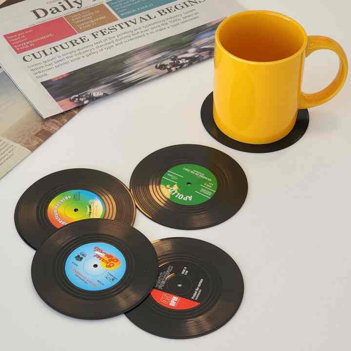 レトロ LP ティーコースターセット［2種］
