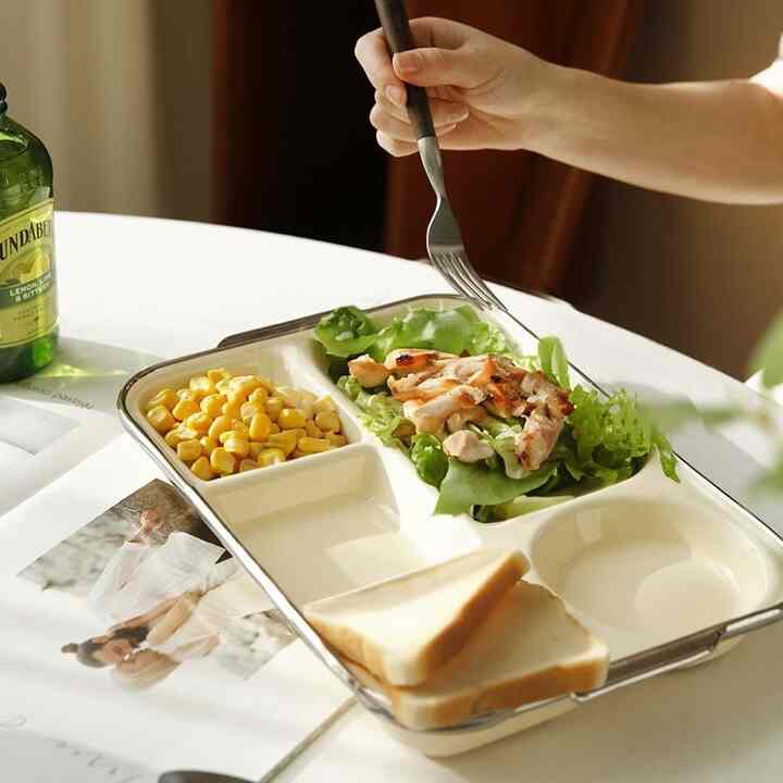 Plala シルバーライン 陶器ランチプレート［2色］