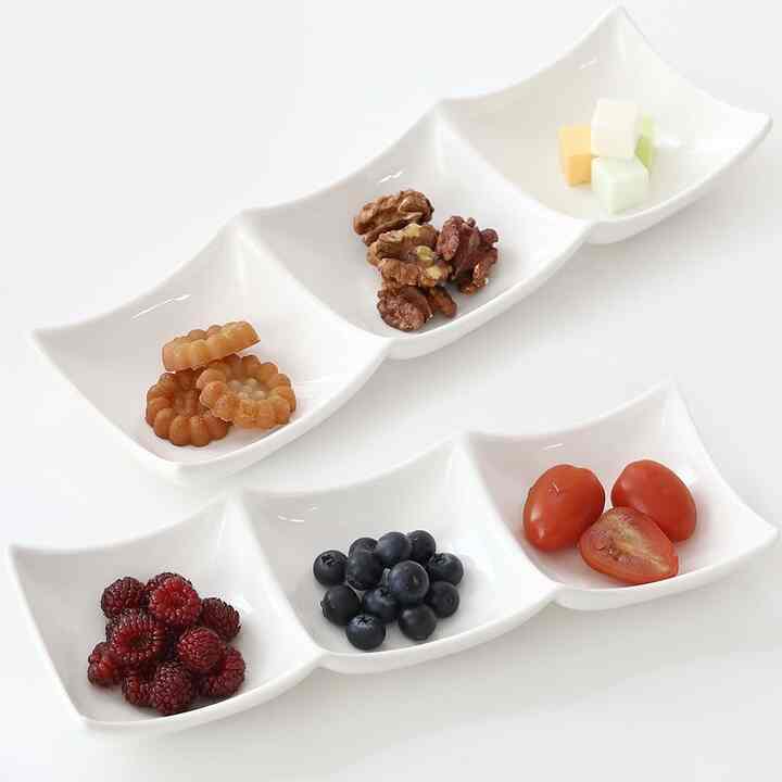 セラミック 3仕切りプレート 2点セット