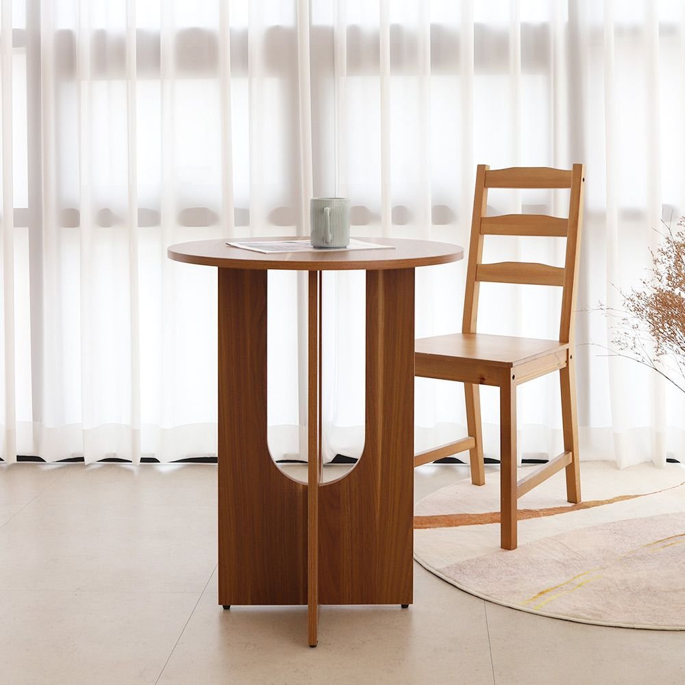 woodray ホームカフェ 円形 テーブル 80cm［2色］ ホワイト ライト