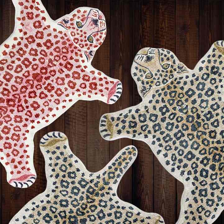 ヒョウ ラグ［2色・2サイズ］