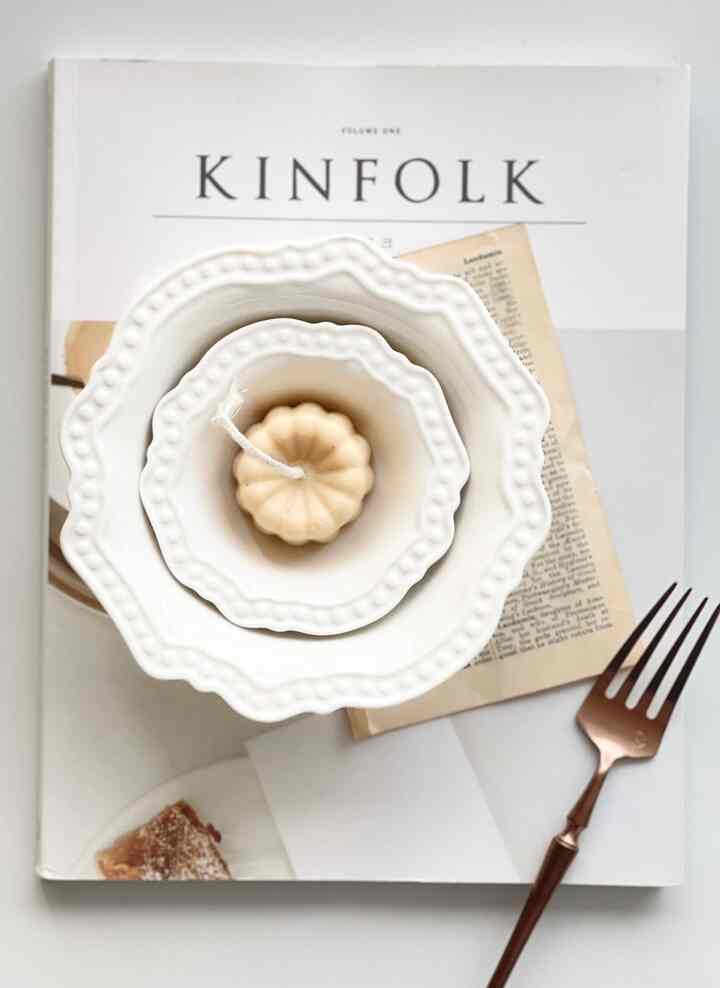 ホワイト ドット ボウル S