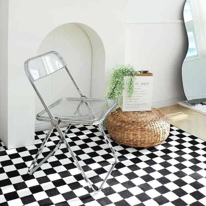折りたたみ式 アクリル透明椅子［2色］