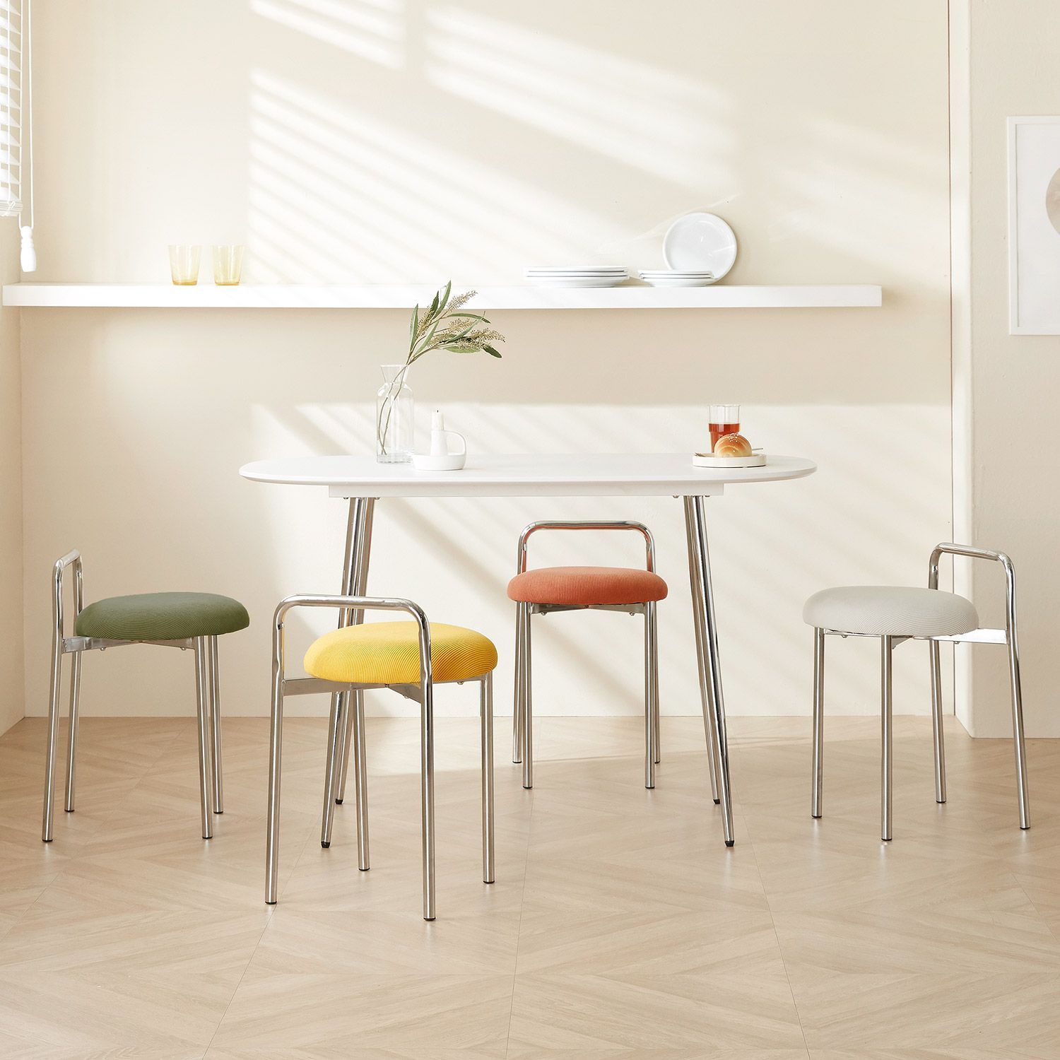 ROOM&HOME Boston クローム スツール［5色］ イエロー ブラウン
