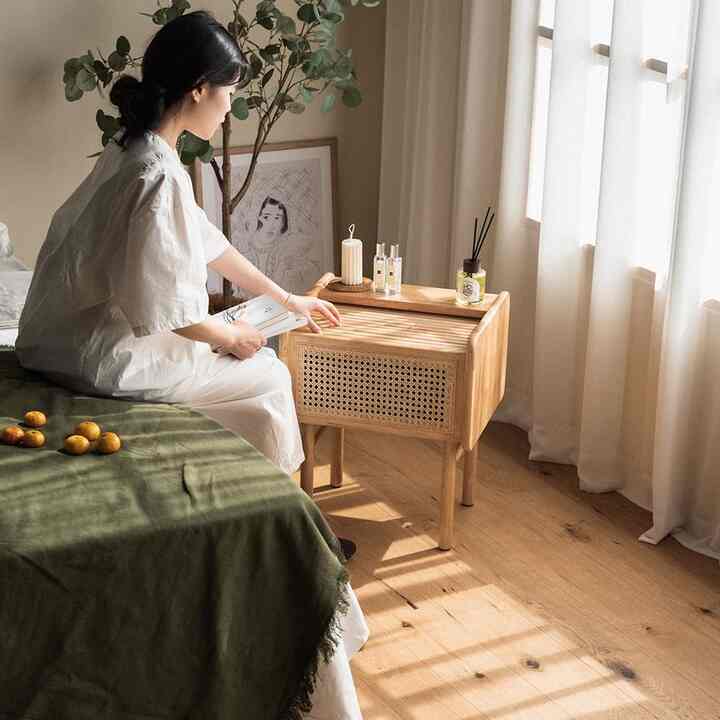 ヘセ ウッド ラタン サイドテーブル