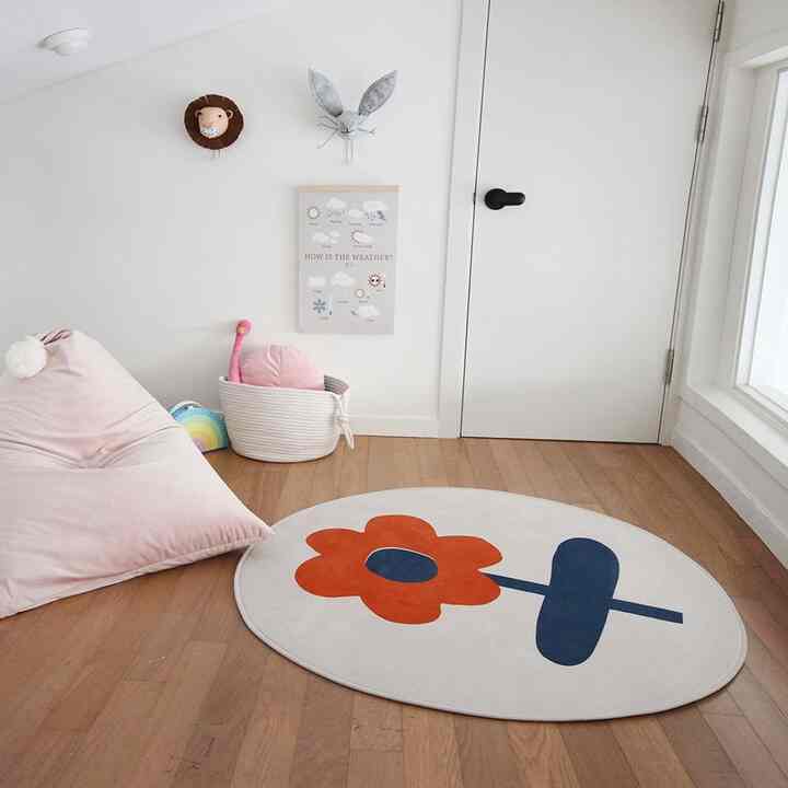 フラワー 円形 ラグ