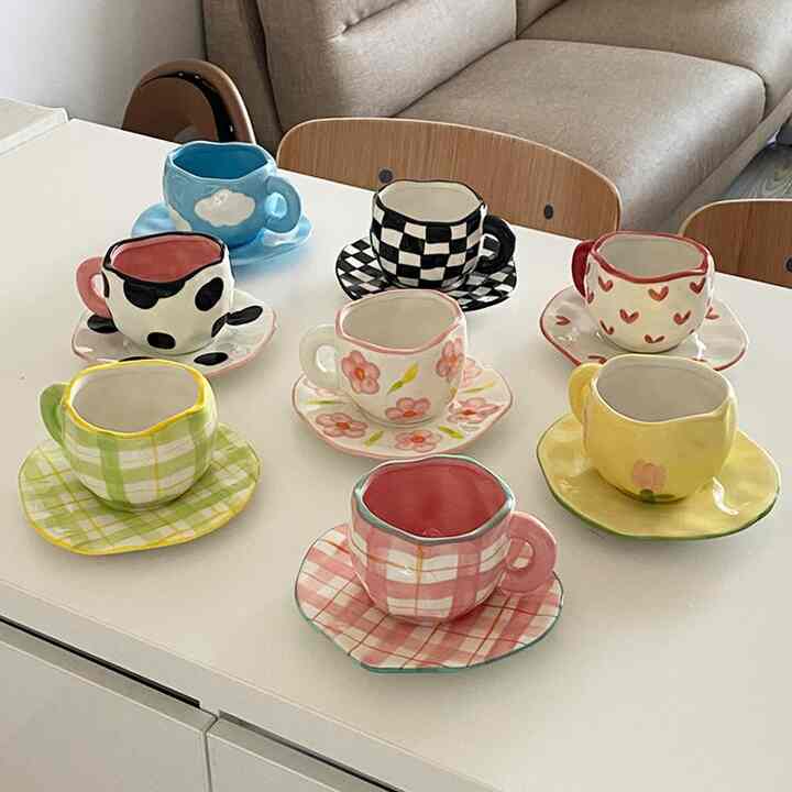 Ugly マグカップ＆ソーサーセット［14色］