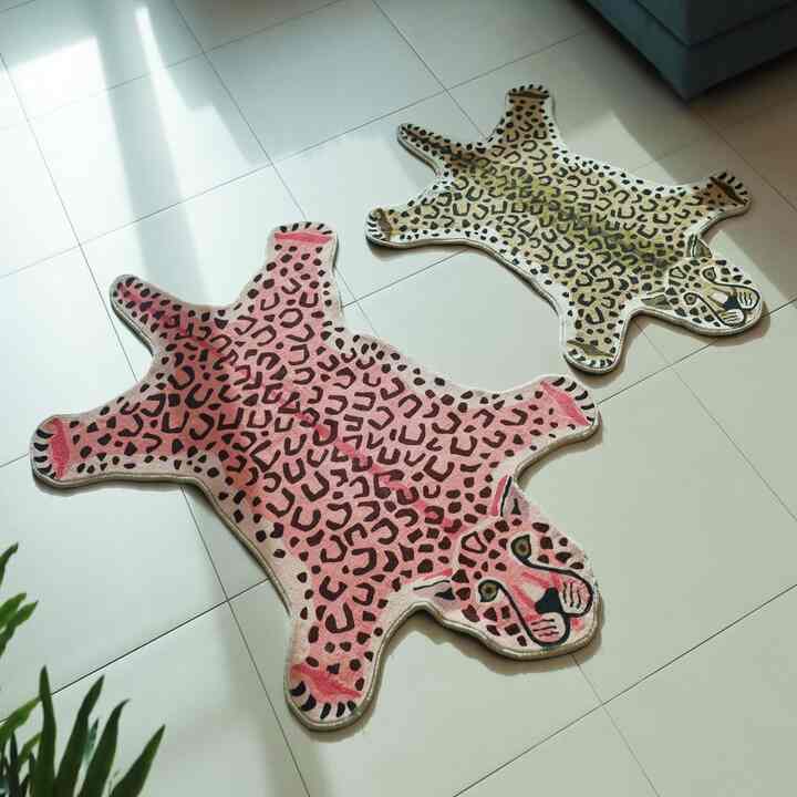 ヒョウ ラグ［2種・2サイズ］