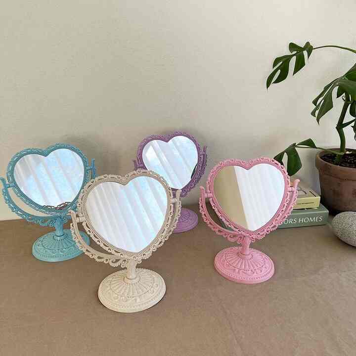 ハート 卓上ミラー［4色］