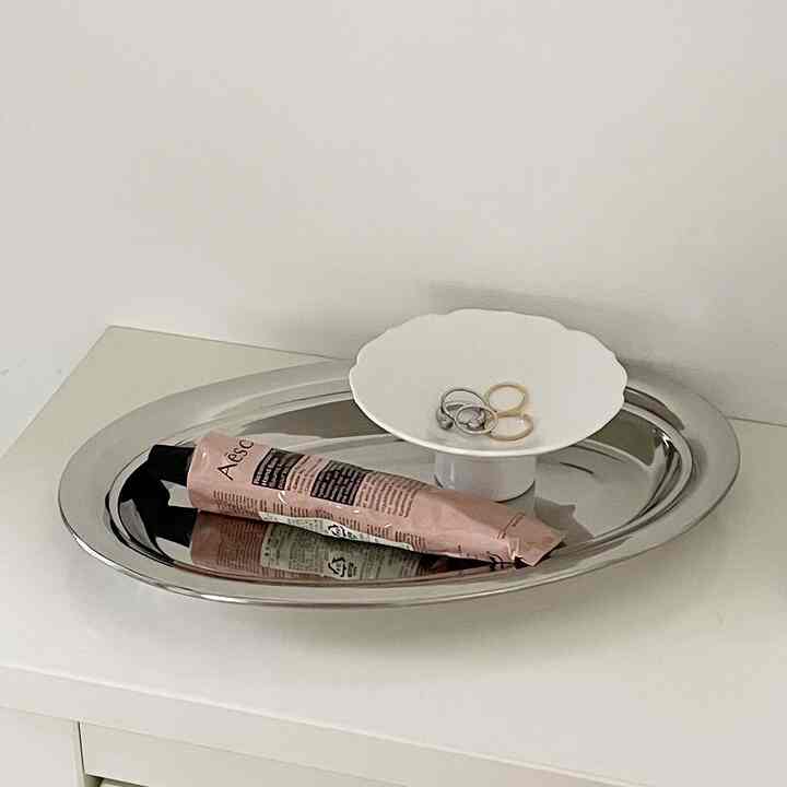 ステンレス オーバル アクセサリートレイ［2サイズ］