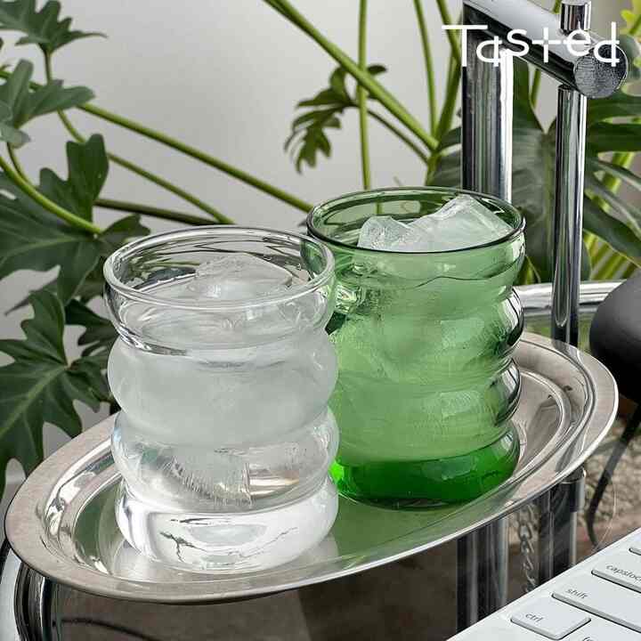 マシュマロ ガラス コップ［4色］