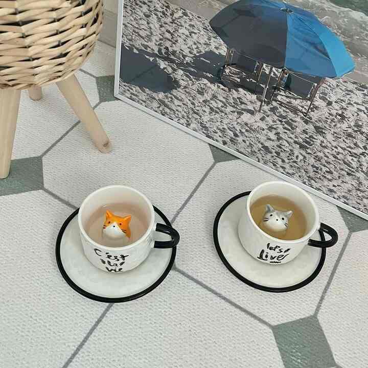 Bathing Cat ティーカップ＆ソーサーセット［4種］