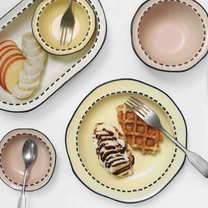 ブラック ステッチ 食器 5点セット［3色］