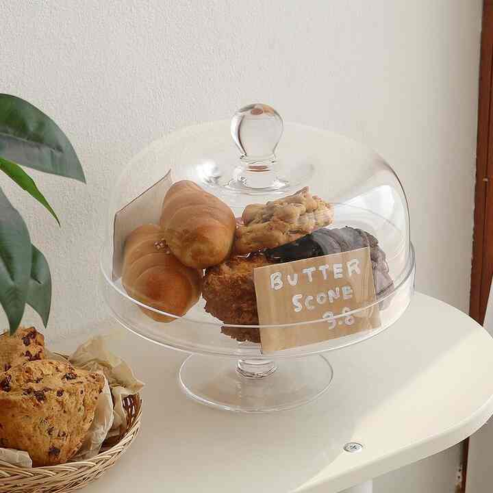 French ガラス ケーキスタンド ドーム付き