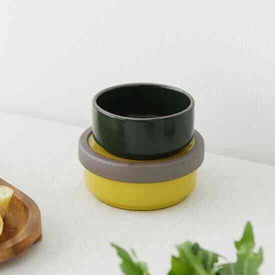 セラミック ふた付き ボウル M［3色］