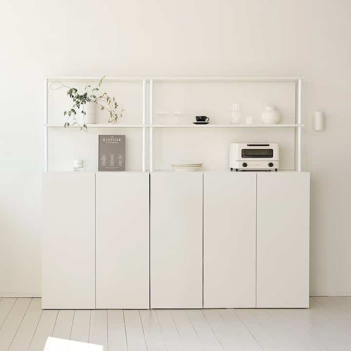 Mild 収納棚 120cm 単品/上部収納セット［2サイズ］