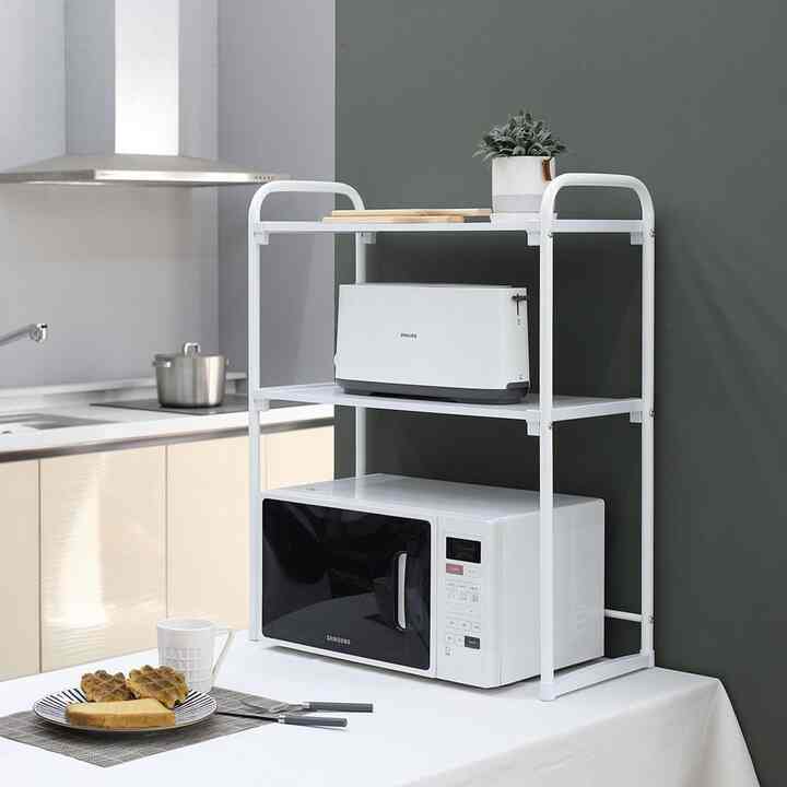 バジルウッド 電子レンジラック 2段［2色］