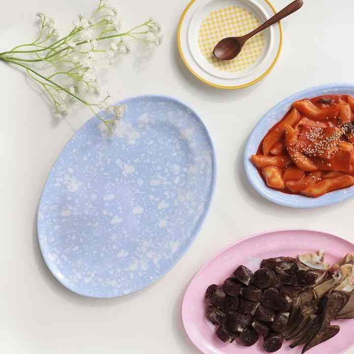 PASTEL MARBLE オーバルプレート［2色］