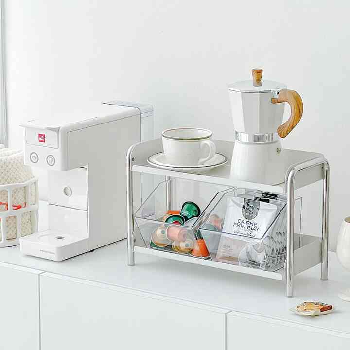 モダン スチール 2段 ミニ シェルフ［2サイズ］