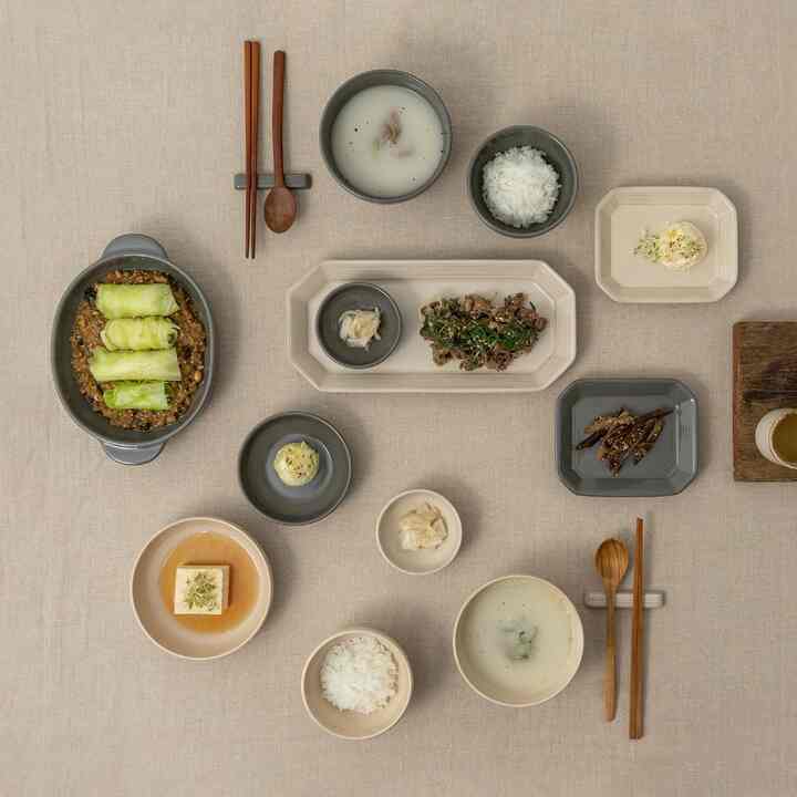 Terre グレーベージュ 食器 2人 14点セット