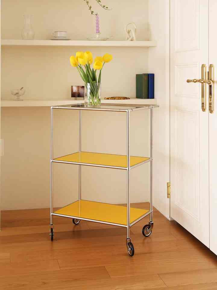 3段 モジュール ラック ハンドル＆キャスター付き［6色］