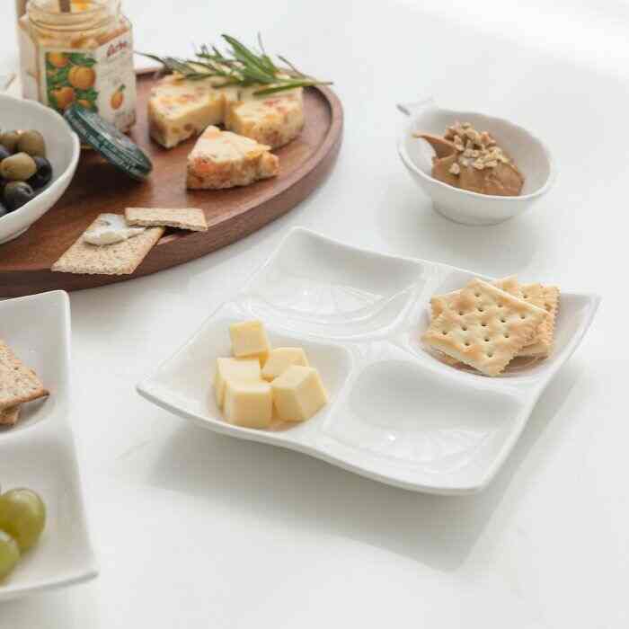 MILD ホワイト 4つ仕切りプレート 17cm / 2枚・4枚セット