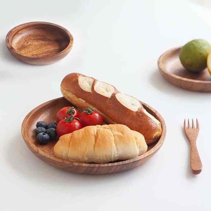 ウッド ラウンドプレート 3枚セット