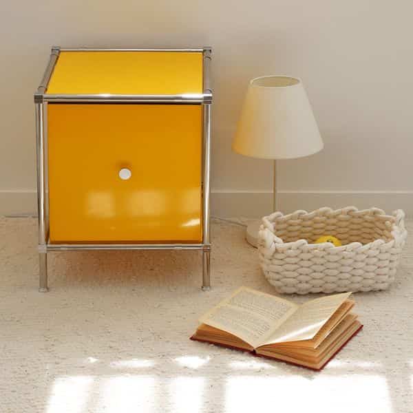 1段1列 モジュール サイドテーブル 310 引き出し型［7色］