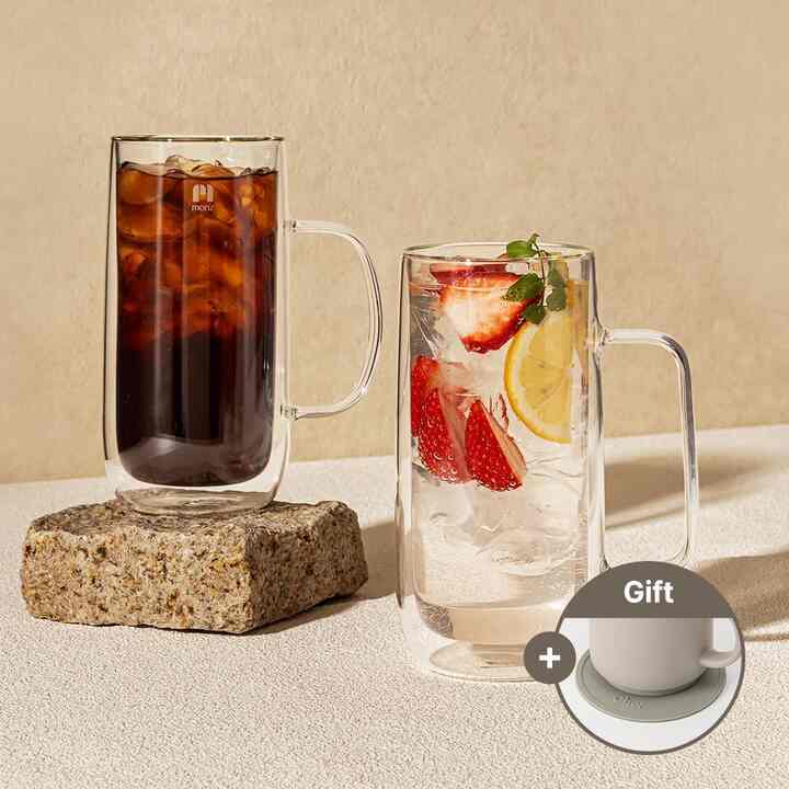 MONZ LUNGO ガラス マグカップ 600ml 2点セット