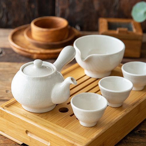 ORIENTAL MOOD ホワイト クラック 3人 ティーセット ホワイト 陶磁器