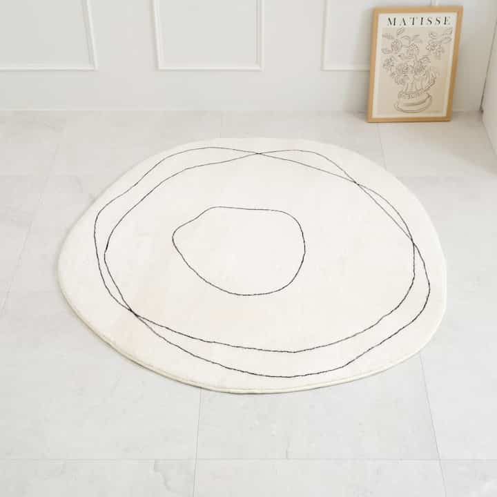 ラウンド ラグ カシミヤ風 A［3サイズ］