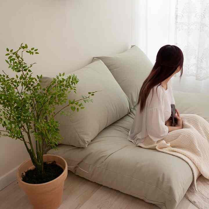 daily ローソファ＆三角背もたれクッション セット［4色・2サイズ］