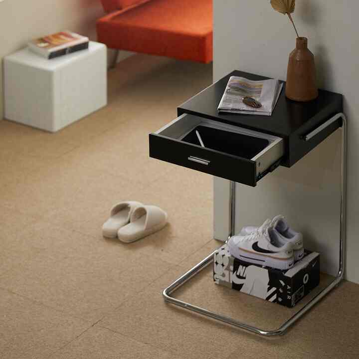 サイドテーブル 収納付き［2色］