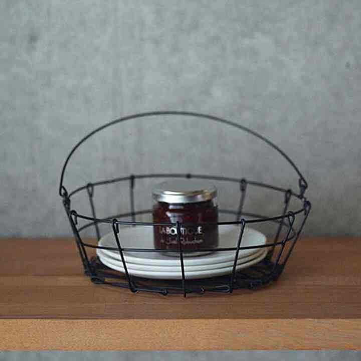 Round スチール ブラック バスケット