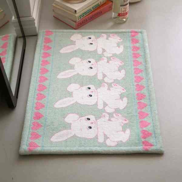 Heart pink rabbit マット 50x70cm［2色］