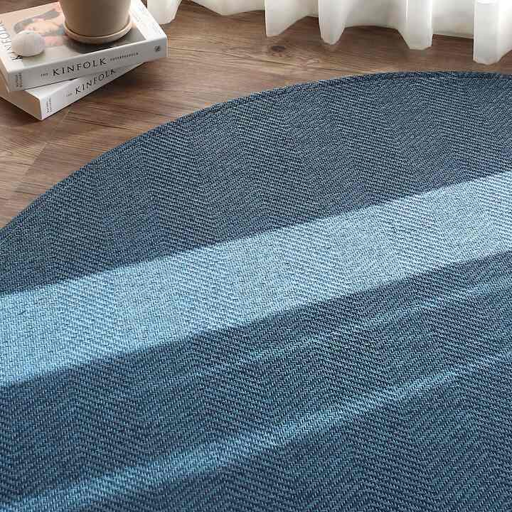 ヘリンボーン 円形 ラグ［4色・4サイズ］