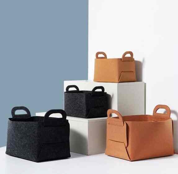 折りたたみ フェルト バスケット［3色・2サイズ］