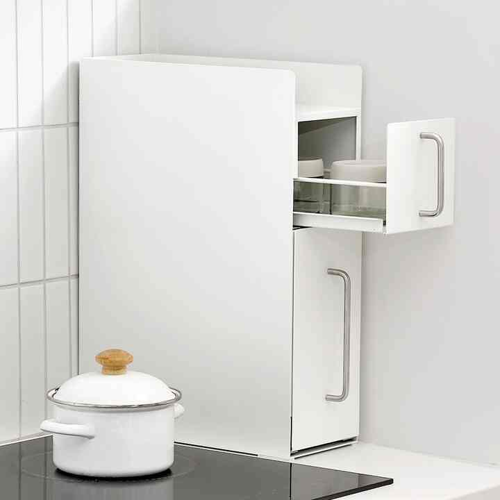 MUDITA Be White スリム スチール 収納ボックス スライド 2段