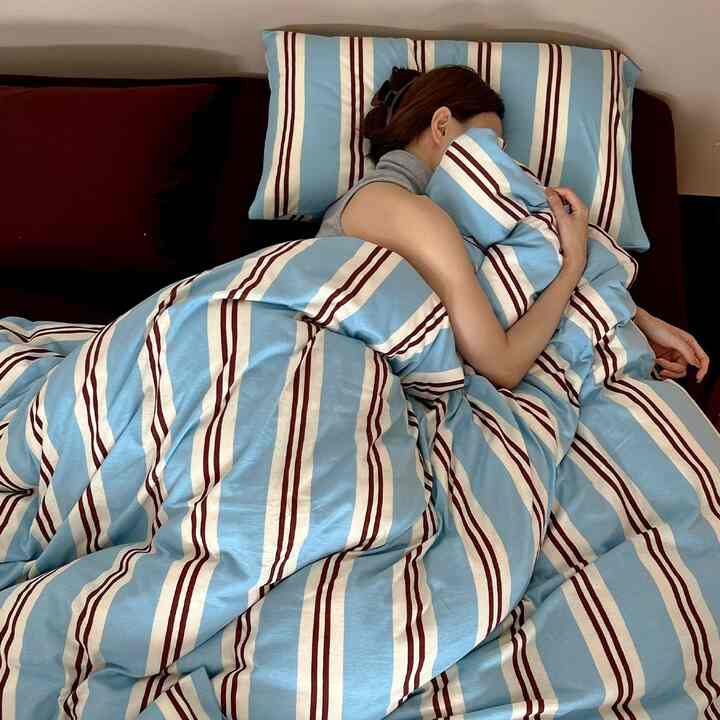 ツイン ストライプ 布団カバーセット［2色・3種］