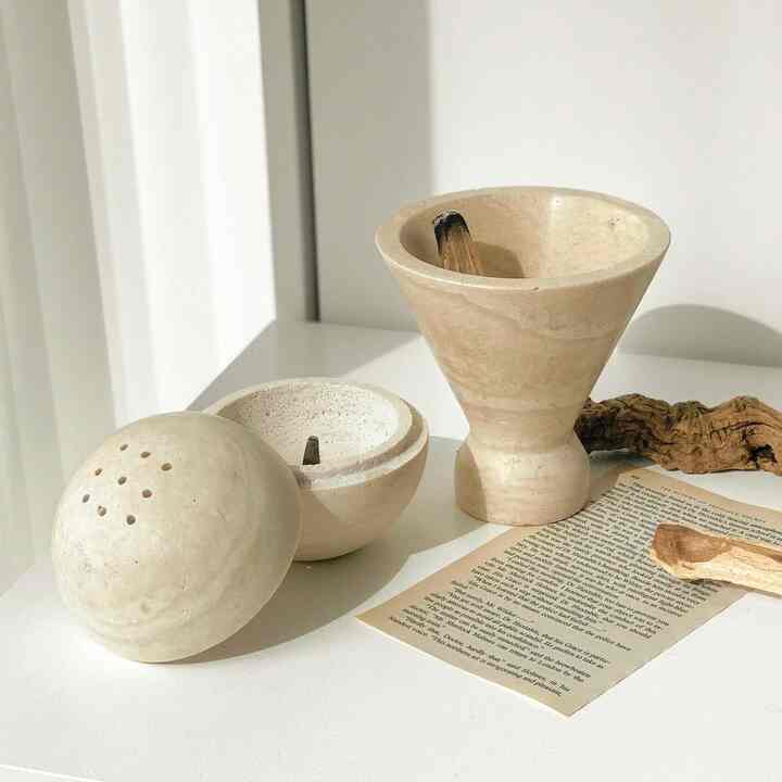 Travertine インセンスホルダー［2種］