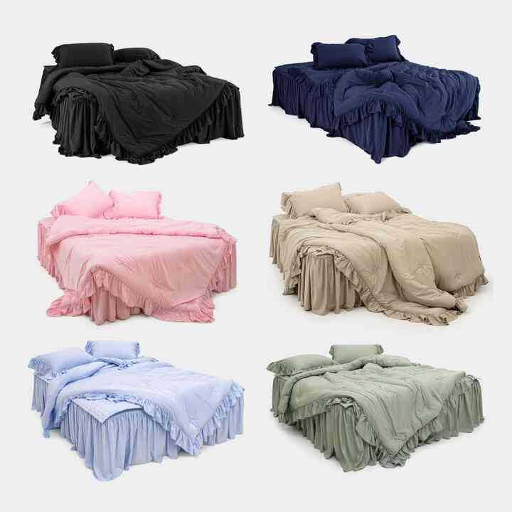 フリル カバーのいらない布団セット［9色・3サイズ］