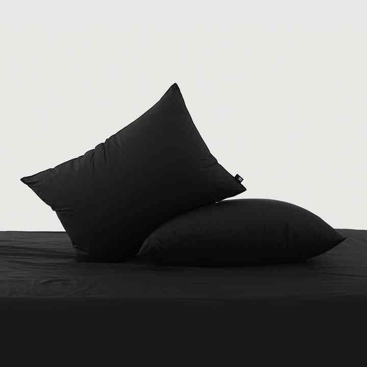 Micro 枕カバー ブラック 50x70