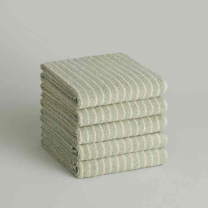 フェイスタオル 5枚セット ミント ストライプ