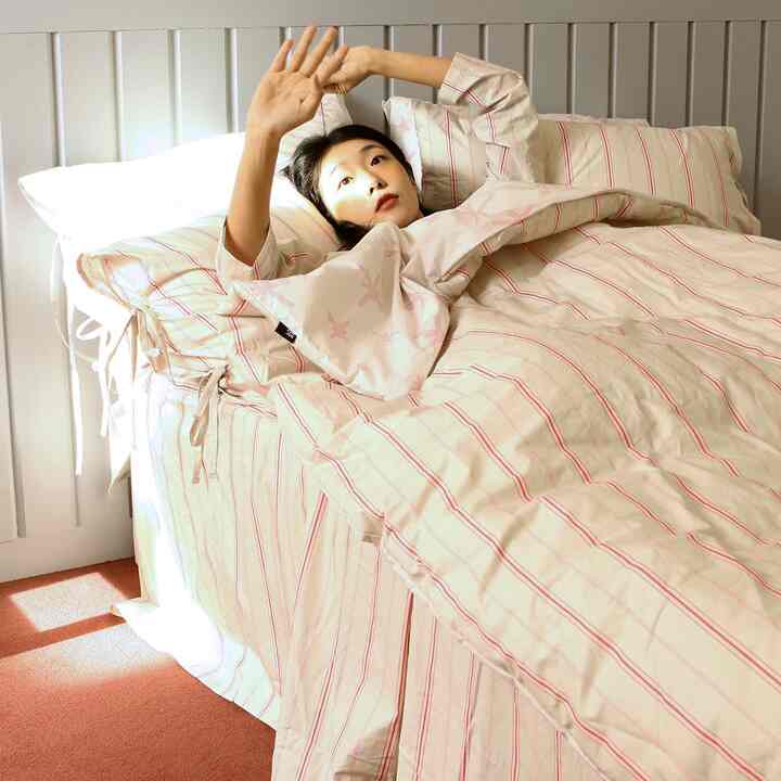 星 ストライプ 布団カバーセット［2色・3サイズ］